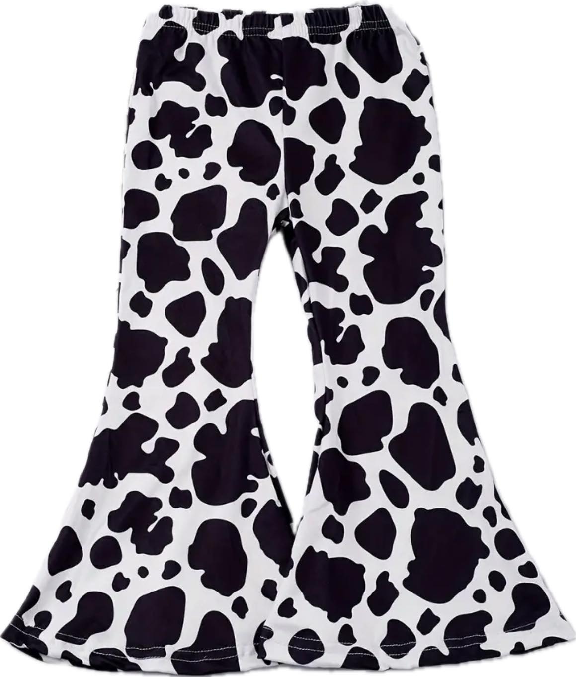 Girl's Cow Print Bell Bottom Pants