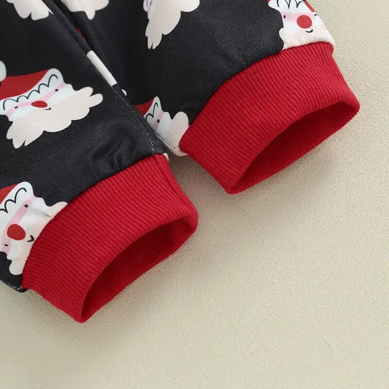 Boy's Black and Red Santa Christmas Outfit