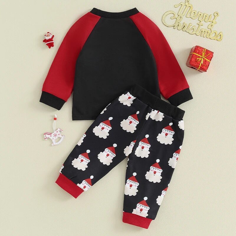 Boy's Black and Red Santa Christmas Outfit