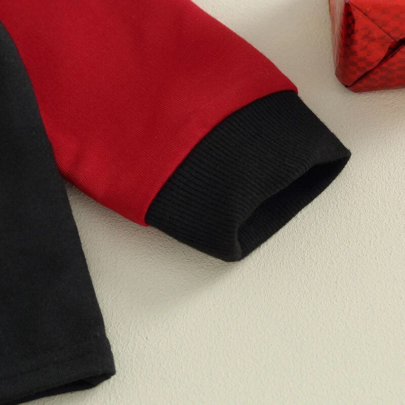 Boy's Black and Red Santa Christmas Outfit