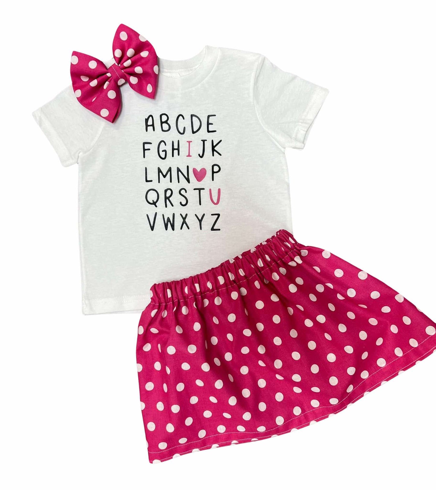 Girl's Valentine's Day ABC I Love You Outfit