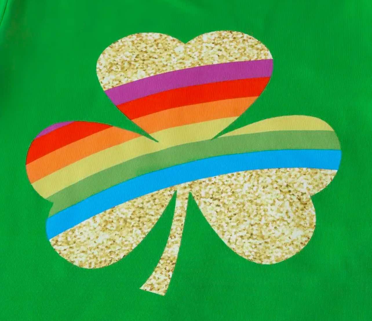 Girl's St. Patrick's Day Rainbow Clover Outfit