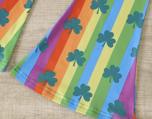Girl's St. Patrick's Day Rainbow Clover Outfit