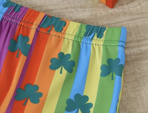 Girl's St. Patrick's Day Rainbow Clover Outfit