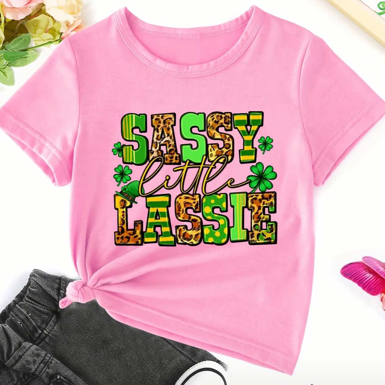 Girl's St. Patrick's Day Sassy Lassie Tee Shirt