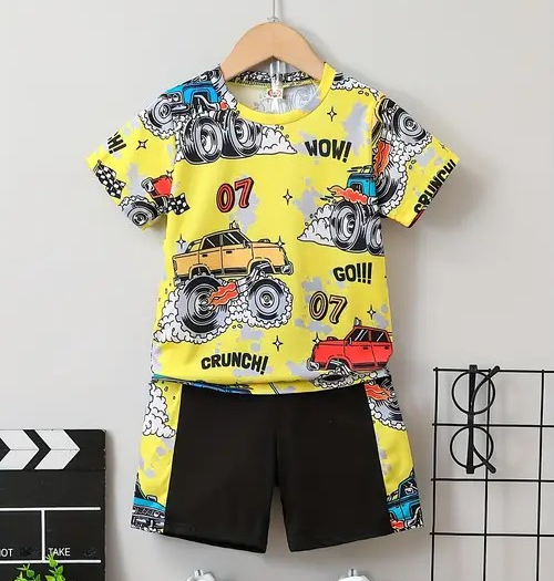 Boy's Yellow Monster Truck Outfit