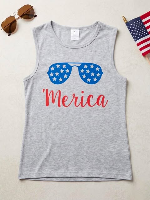 Boy's Merica Fourth of July Tank Top