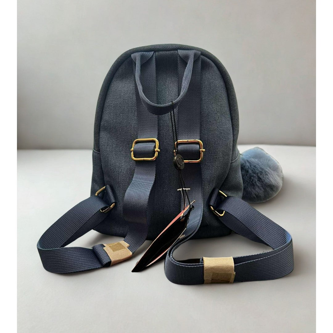 Denim Blue Rhinestone Studded Mini Backpack