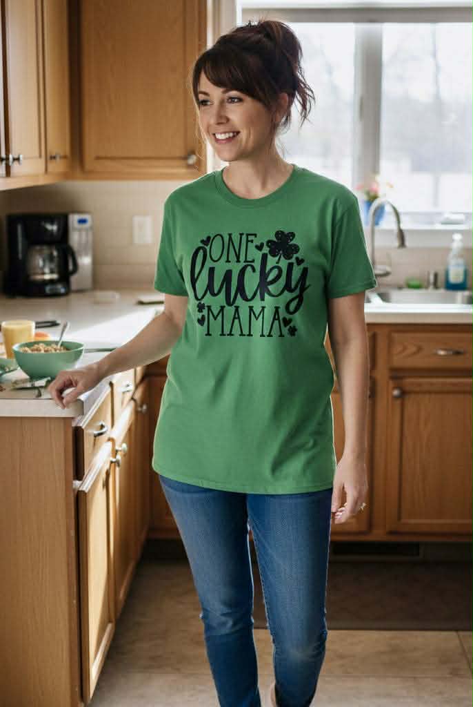 Women's St. Patrick's Day One Lucky Mama Tee Shirt
