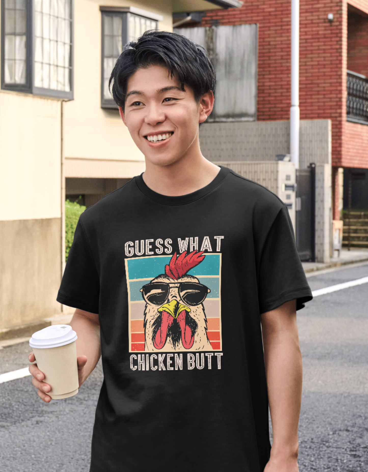 Men's Guess What Chicken Butt Tee Shirt