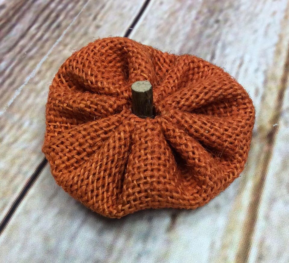 Thanksgiving Burlap Pumpkin Hair Bow