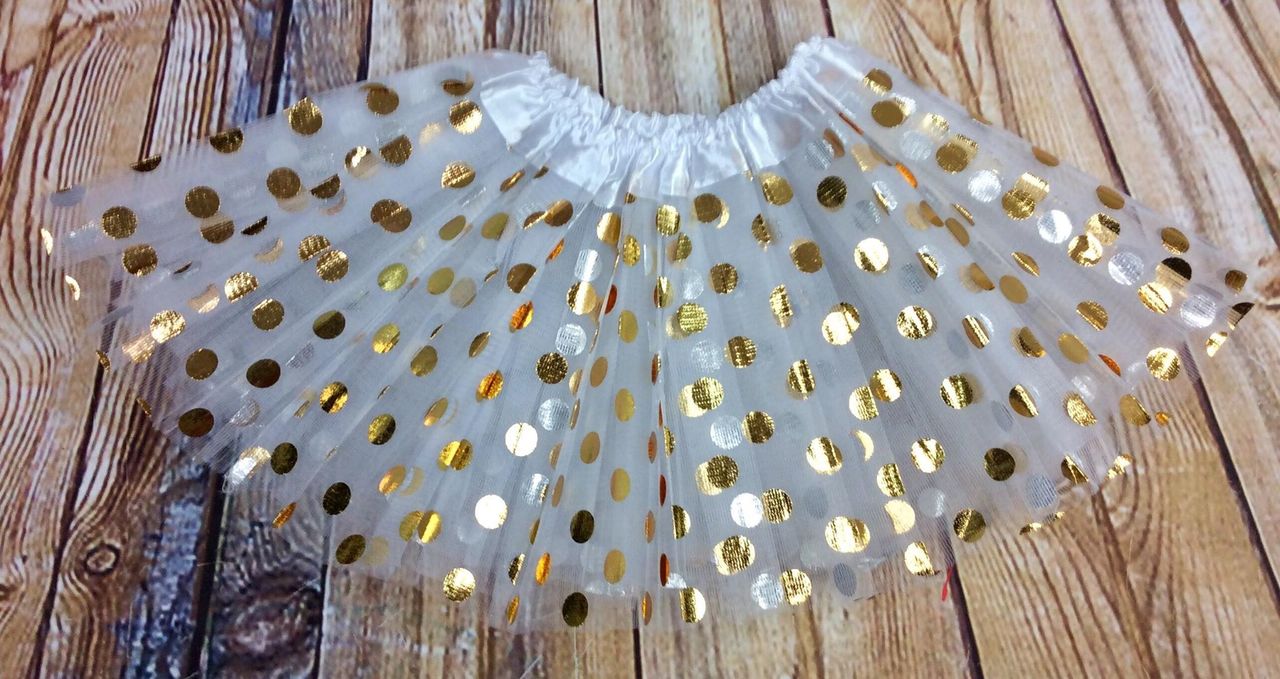 Baby Toddler Gold Polka Dot Playtime Tutu