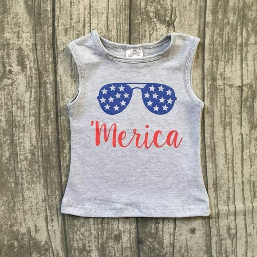 Boy's Merica Fourth of July Tank Top