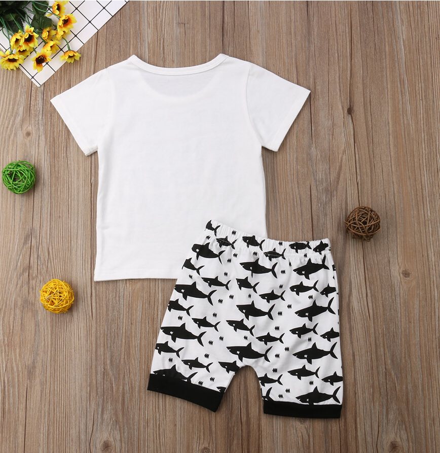Boy's No Bad Days Shark Short Outfit