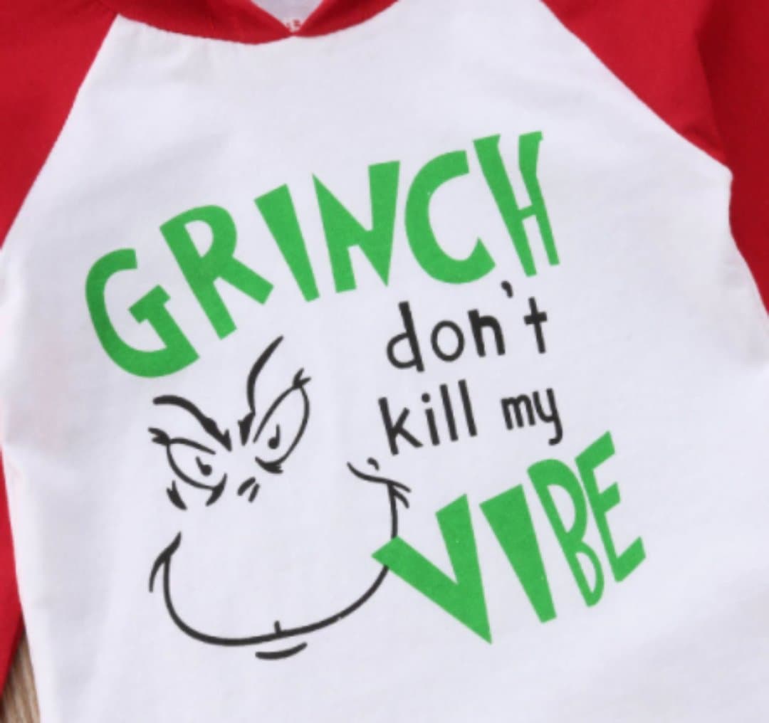 Infant Boy's Grinch Don't Kill My Vibe Hooded 2 Piece Christmas Outfit