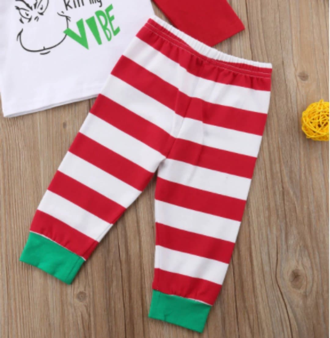 Infant Boy's Grinch Don't Kill My Vibe Hooded 2 Piece Christmas Outfit
