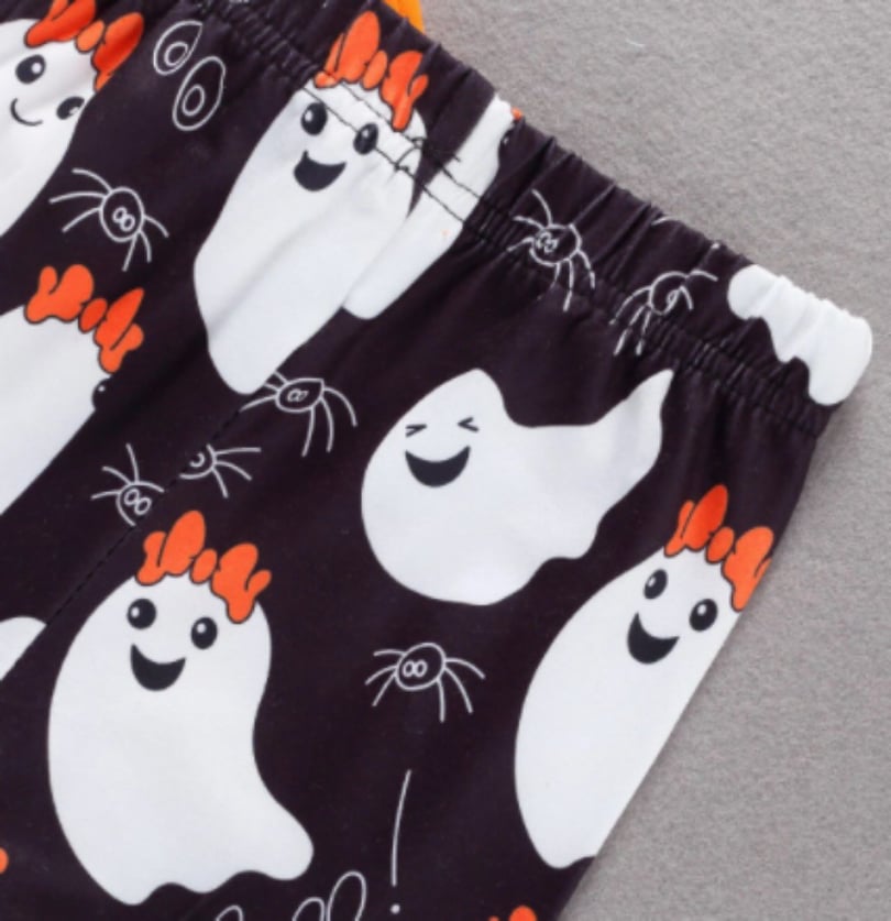 Girl's Halloween Ghost Pants Outfit