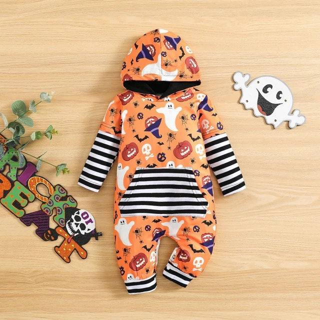 Boy's Halloween Hooded Romper Outfit