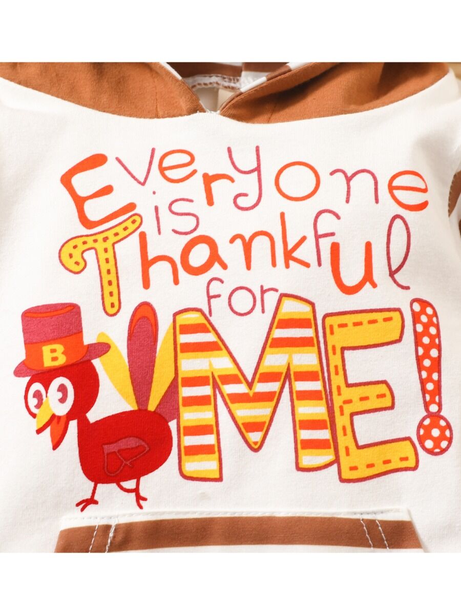 Boy's Everyone is Thankful for Me Hooded Jumpsuit