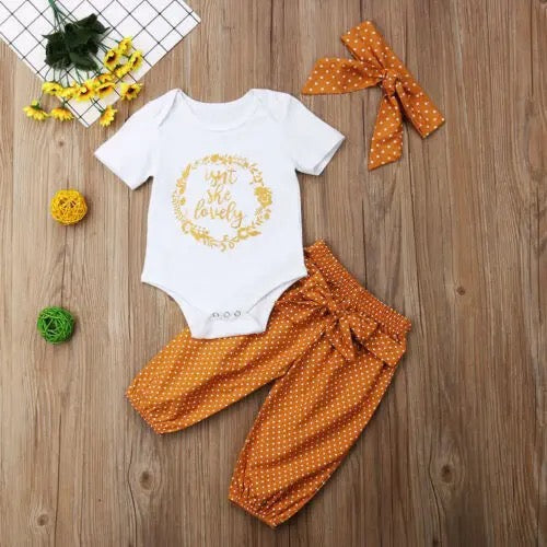 Girl's Mustard Isn't She Lovely 3 Piece Outfit