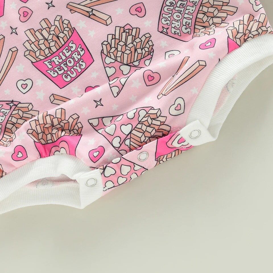 Girl's Valentine's Day Fries Before Guys Bodysuit