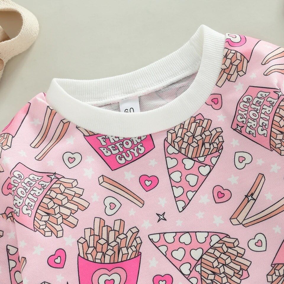 Girl's Valentine's Day Fries Before Guys Bodysuit