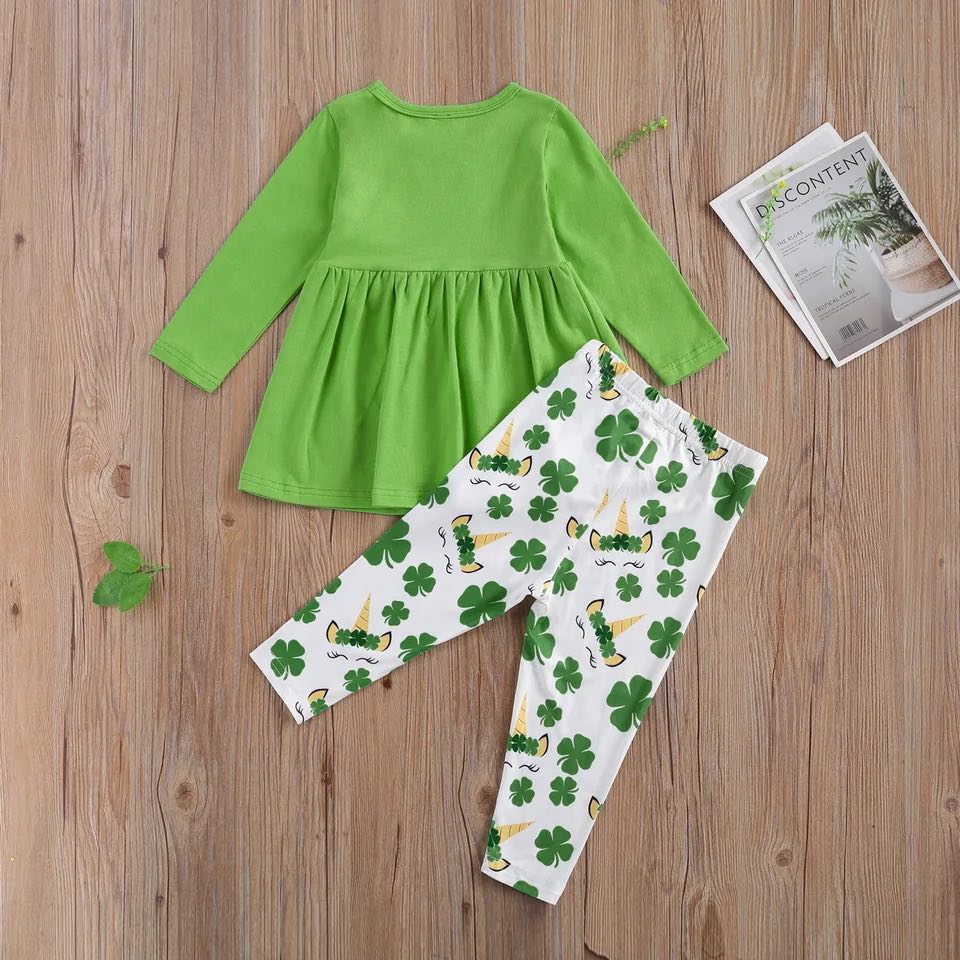 Girl's St. Patrick's Day Unicorn Outfit