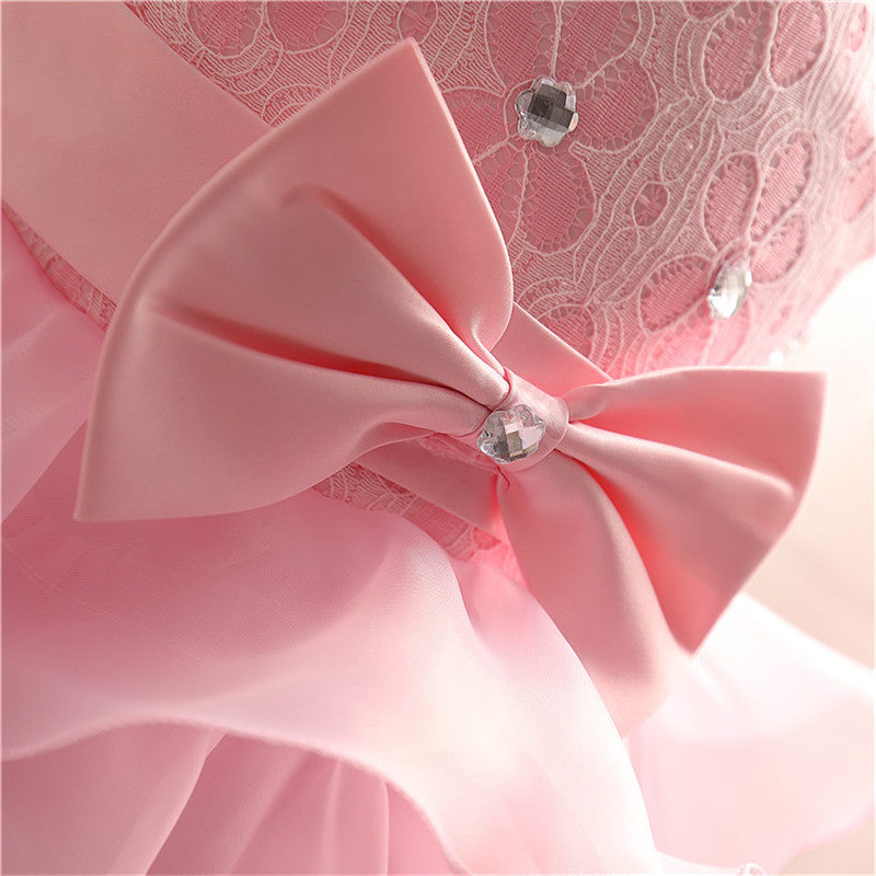 Girl's Solid Colored Ruffled Easter Dress
