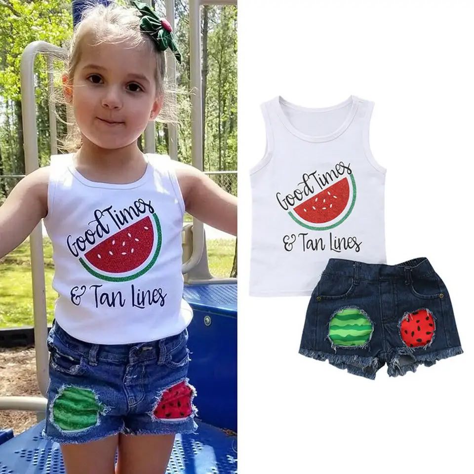 Girl's Good Times & Tan Lines Watermelon Outfit