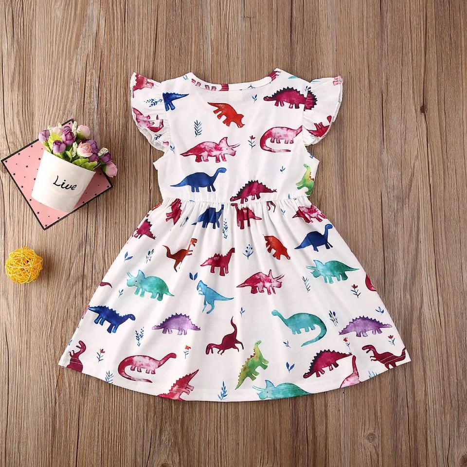 Girl's Dinosaur Print Dress