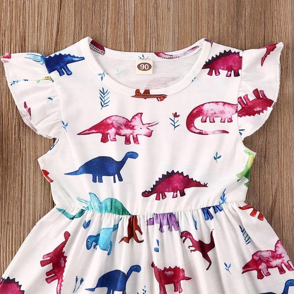 Girl's Dinosaur Print Dress