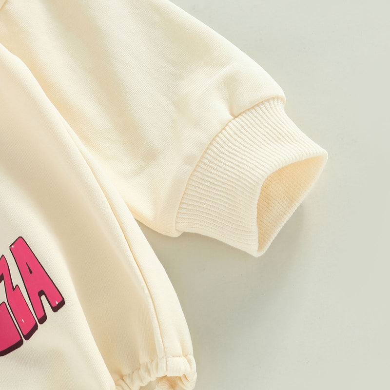 Girl's Love & Pizza Oversized Sweatshirt Bodysuit