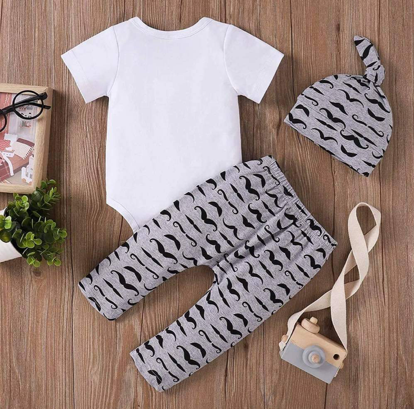 Boy's Mustache Print Ladies I Have Arrived Outfit