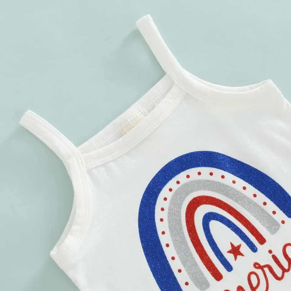 Girl's Patriotic Rainbow America Outfit