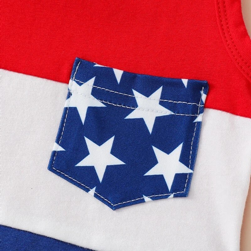 Boy's Patriotic Color Block Outfit
