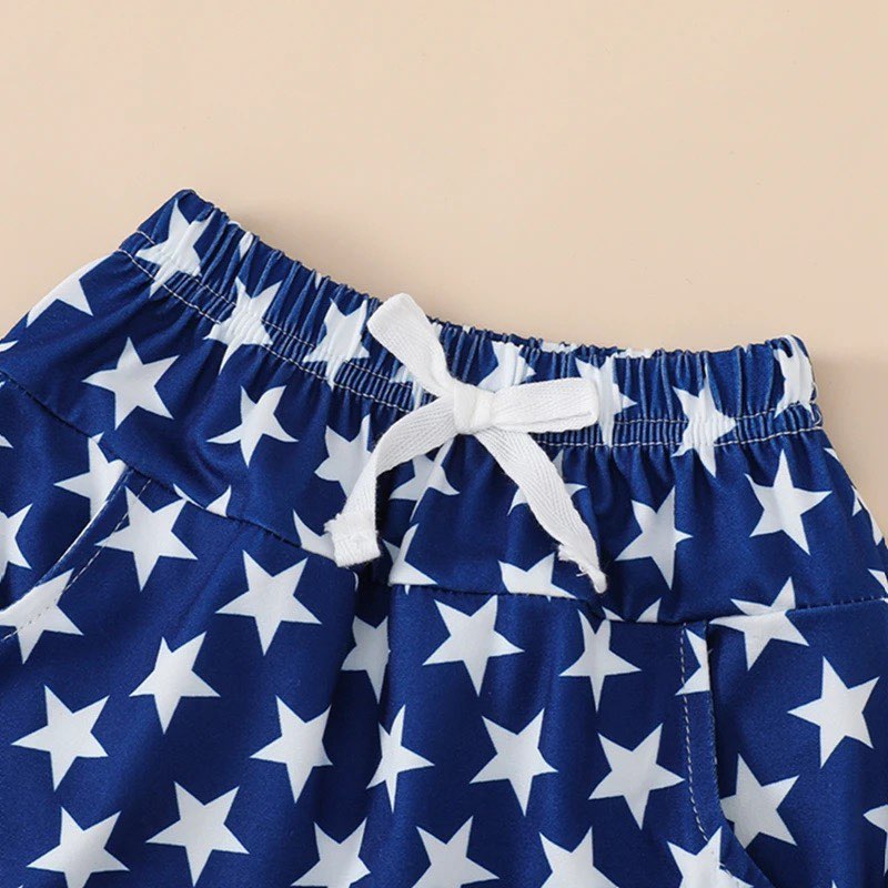 Boy's Patriotic Color Block Outfit