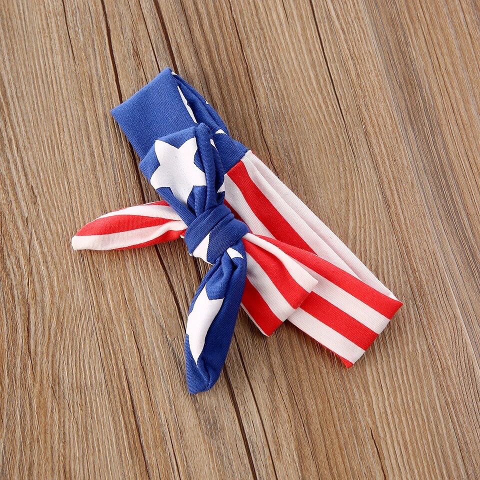 Girl's American Flag Pom Pom Romper