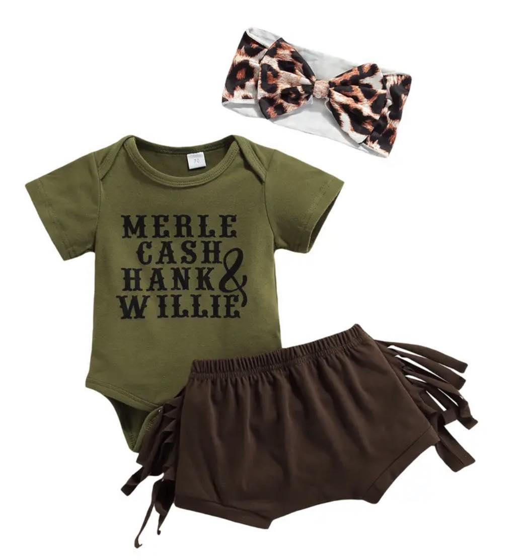 Girl's Merle Cash Hank & Willie Outfit