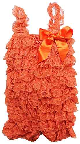 Girl's Solid Colored Lace Petti Rompers