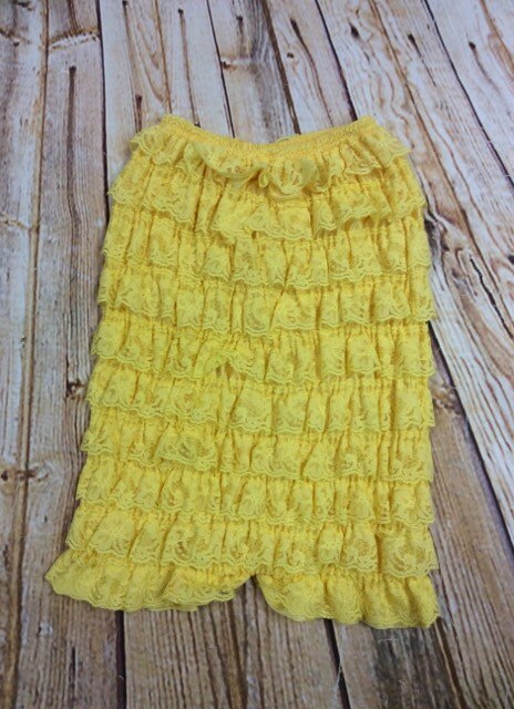 Girl's Solid Colored Lace Petti Rompers