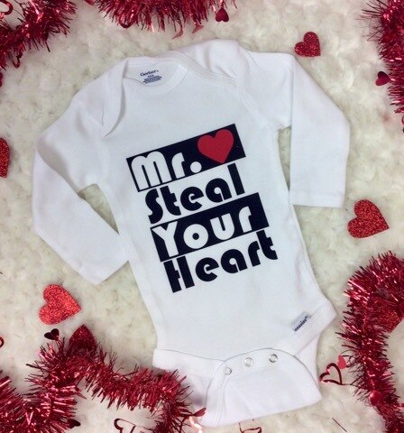 Boy's Valentine's Day Mr. Steal Your Heart Bodysuit