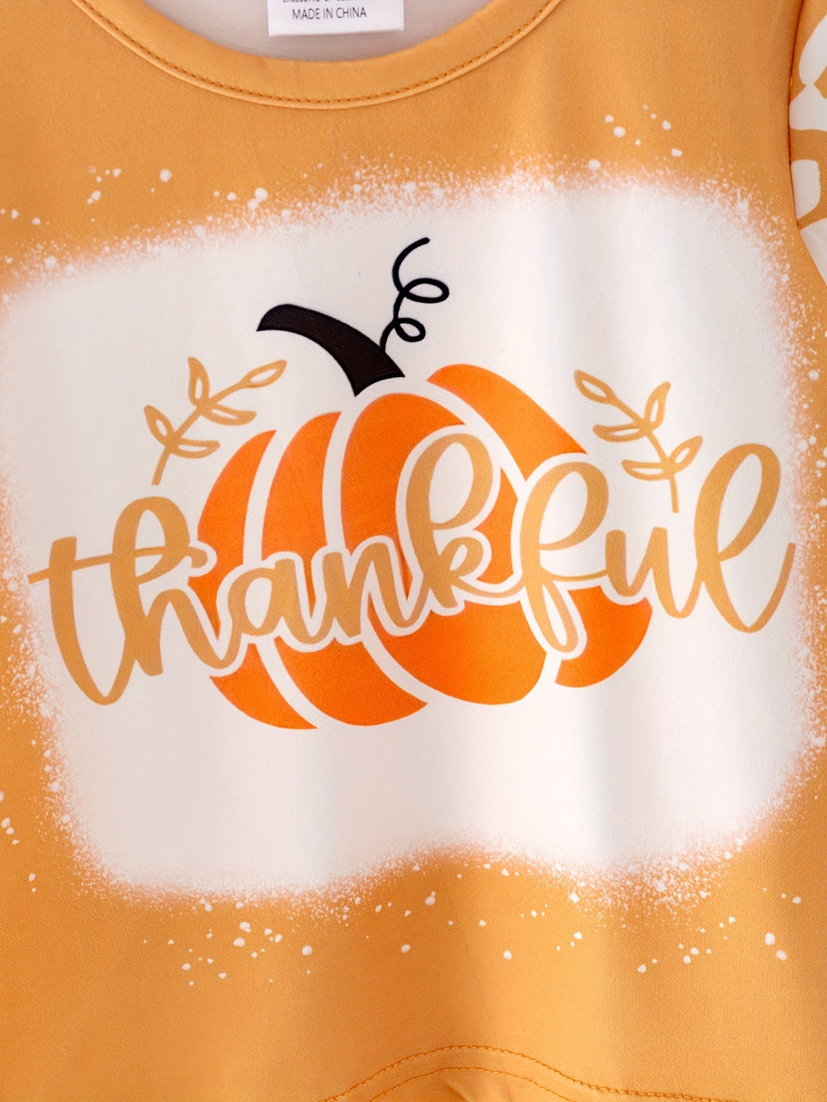Girl's Fall Thanksgiving Halloween 3 pieces Short Sleeve O-neck T-shirt