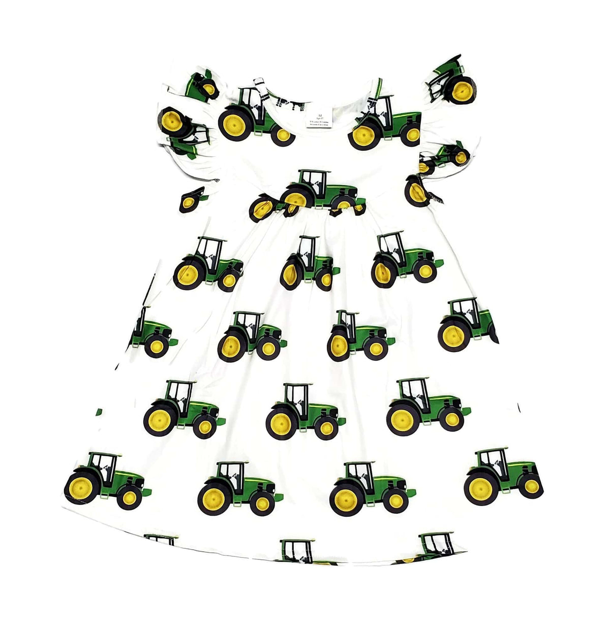 Girl's Tractor Milk Silk Flutter Dress