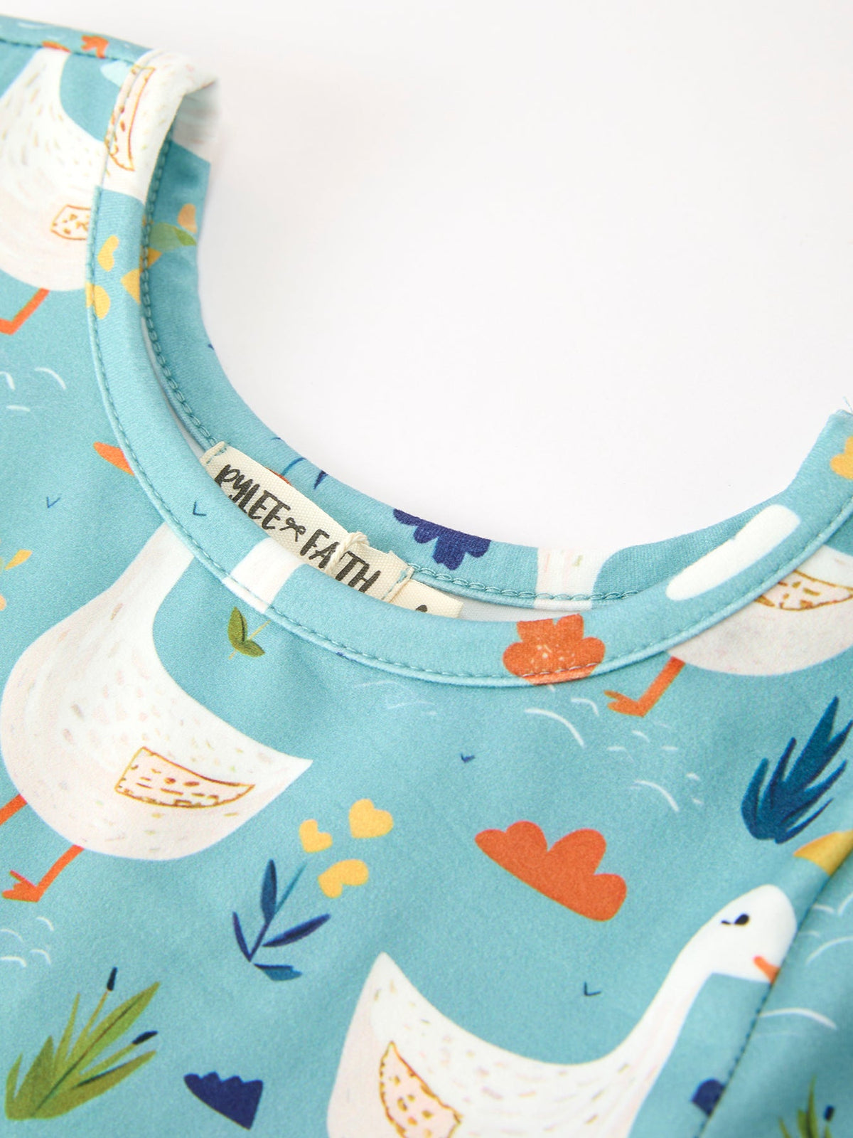 Girl's Fall Goose Print Girls Long Sleeve Twirl Dress