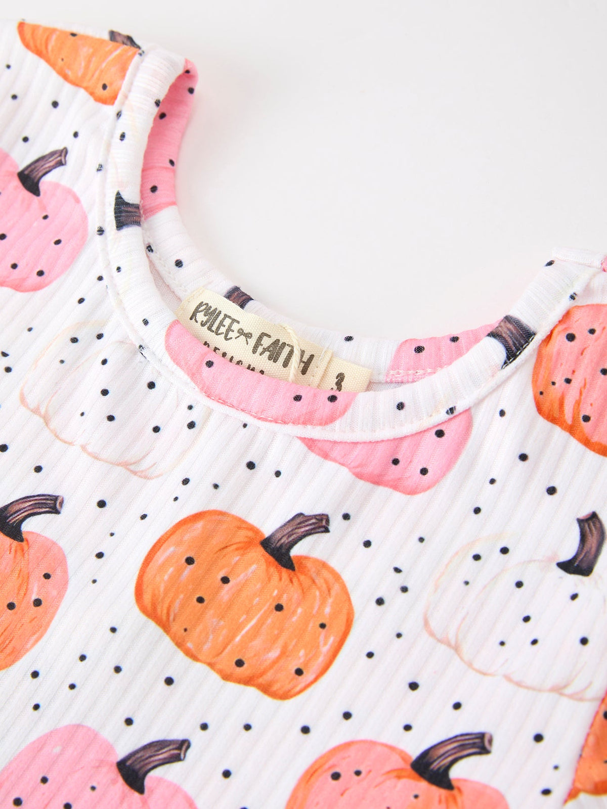 Girls Fall Pumpkin Print Long Sleeve Twirl Dress