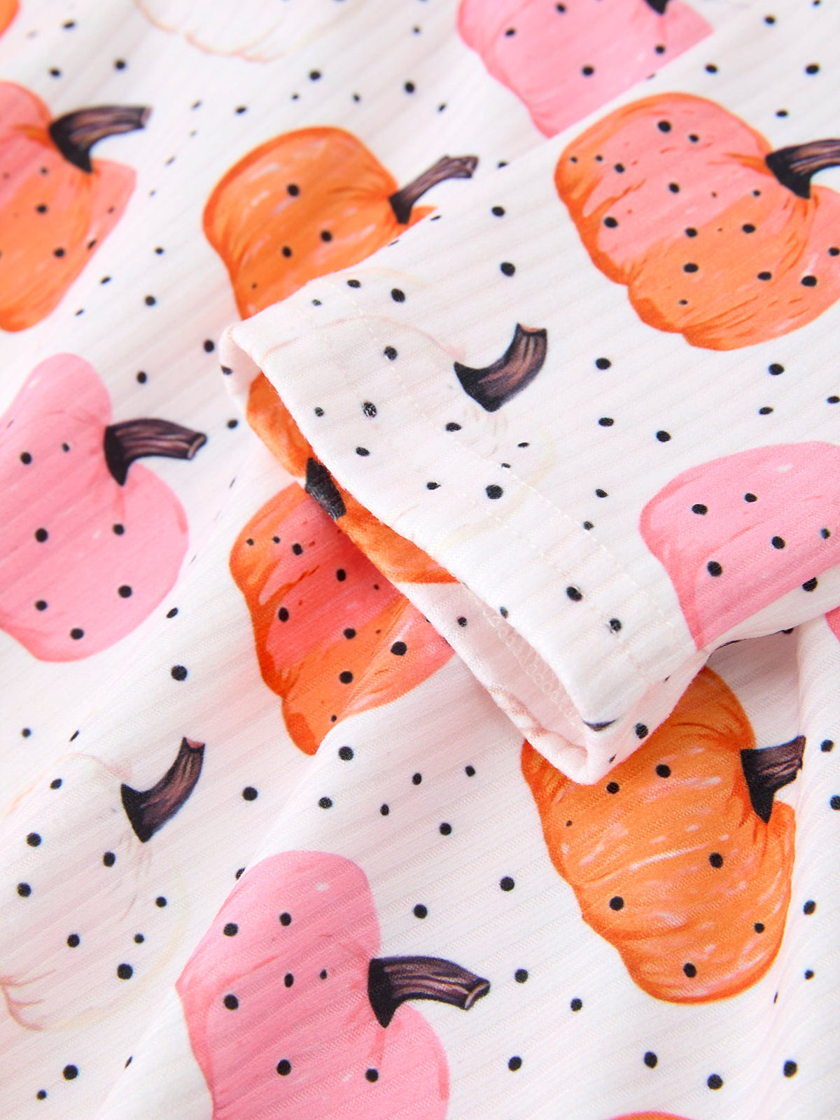 Girls Fall Pumpkin Print Long Sleeve Twirl Dress