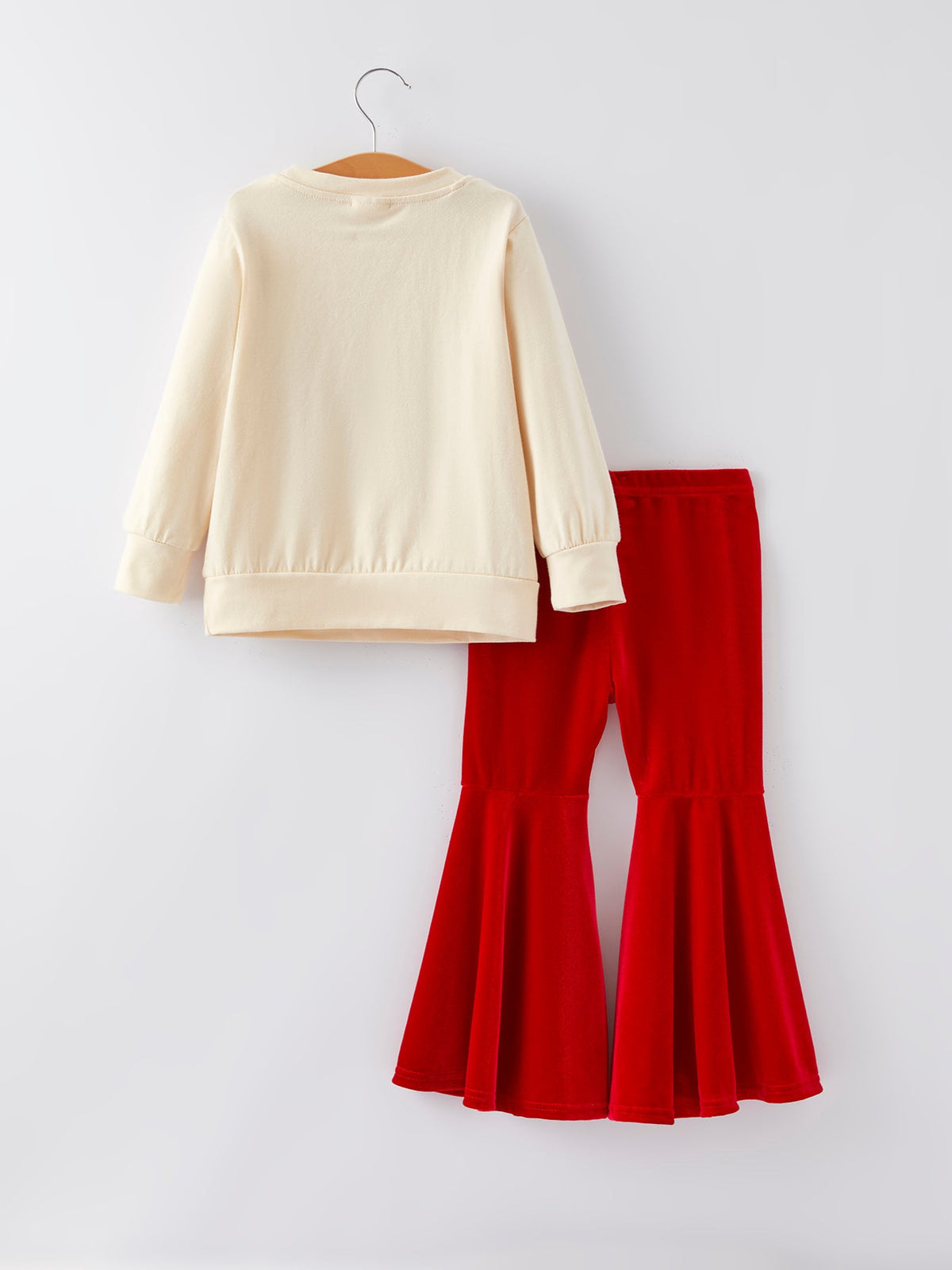 Girl's Christmas Holly Jolly Top and Flared Pants Outfit Set