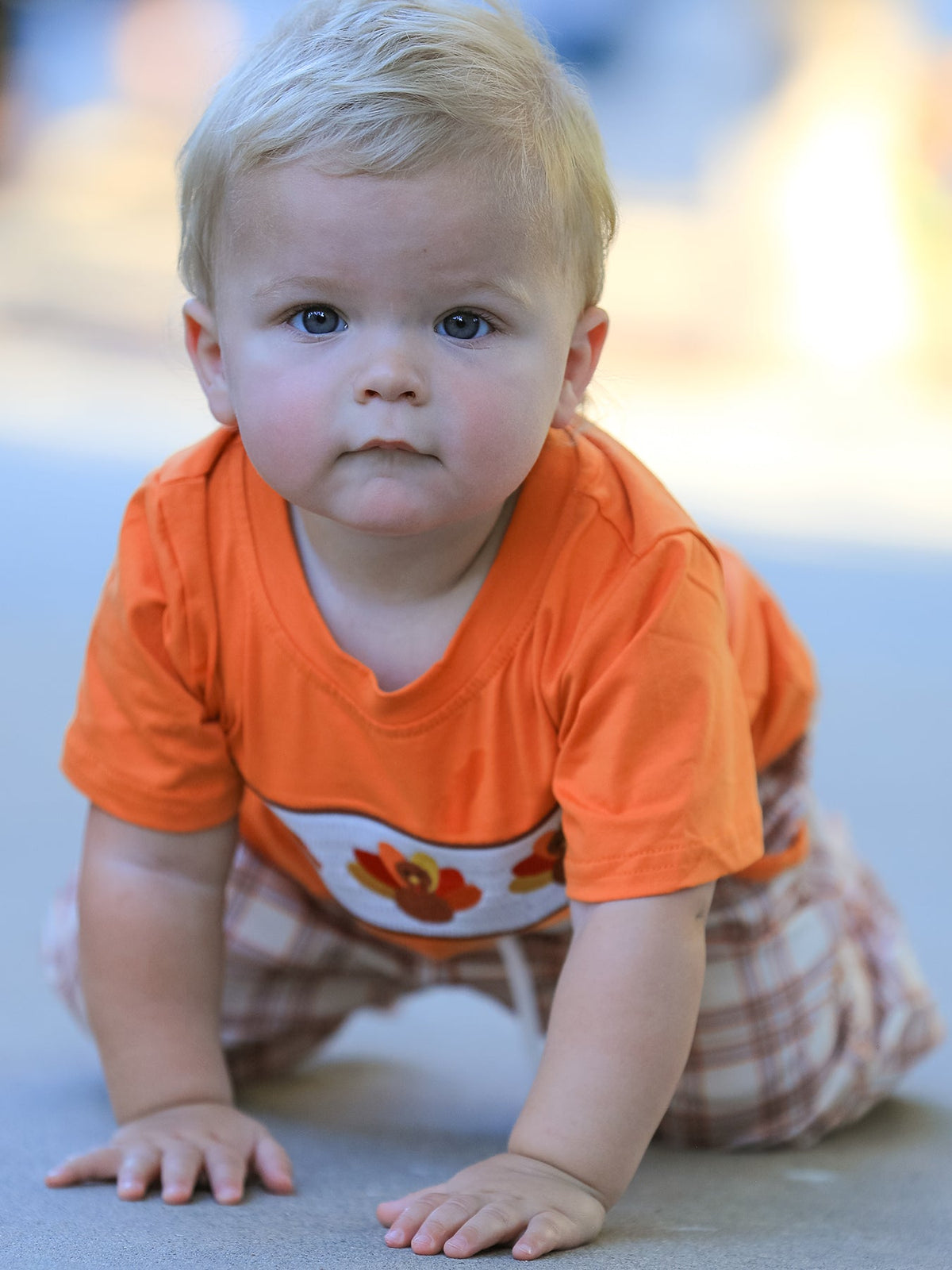 Boy's Thanksgiving Turkey Plaid Boys Pants Set