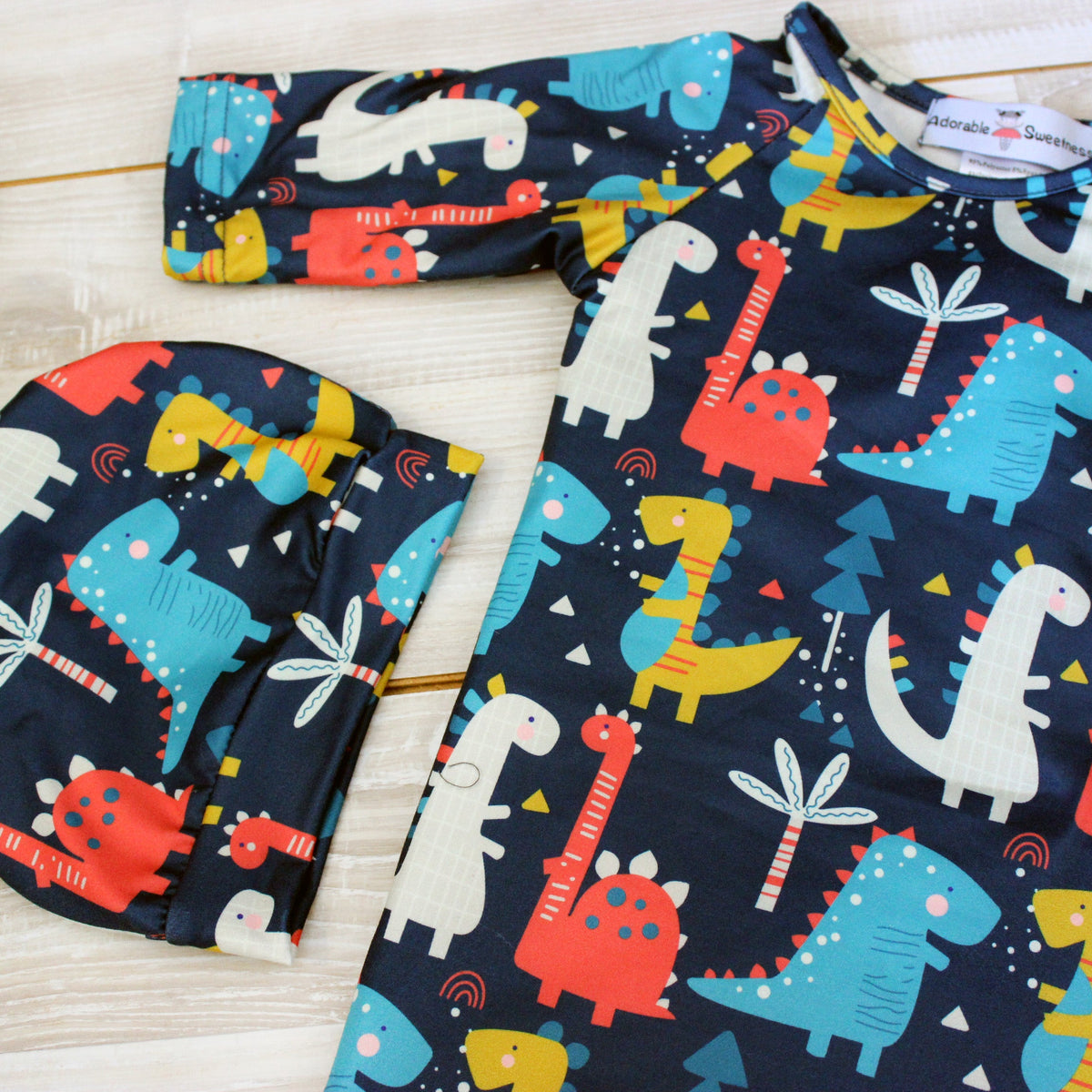 Baby Boy 0-3 Months Dino Baby Gown and Hat
