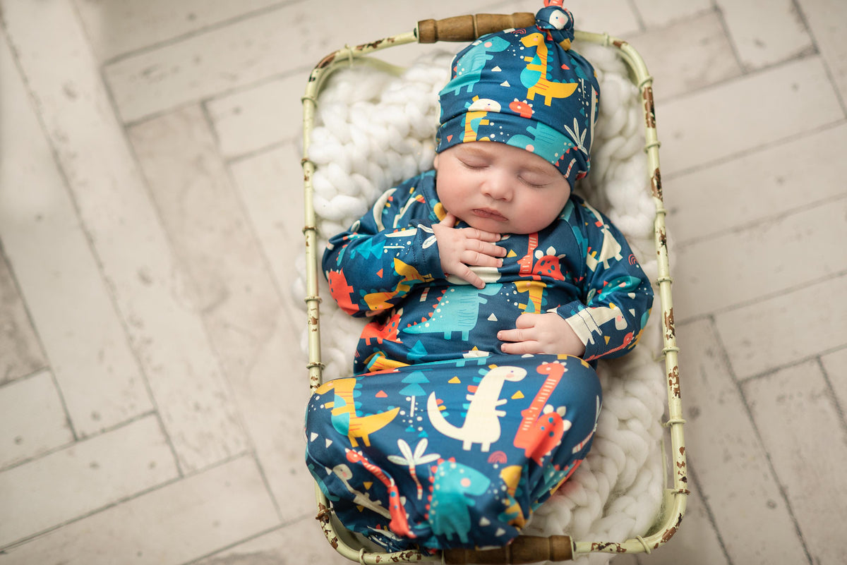 Baby Boy 0-3 Months Dino Baby Gown and Hat